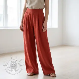 viskos med lin SPANDEX terracotta