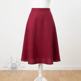 viskos med lin SPANDEX burgundy