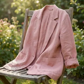 viskos med lin SPANDEX old rose