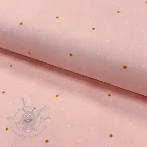 Bomullstyg Sweet bear star light rose ORGANIC