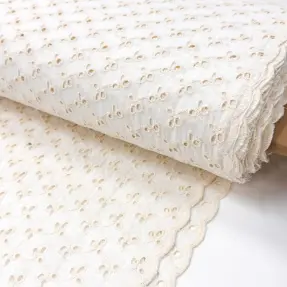 Bavlnená látka EMBROIDERY Rosemary white