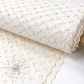 Bomullstyg EMBROIDERY Rosemary white