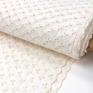 Bavlnená látka EMBROIDERY Rosemary white