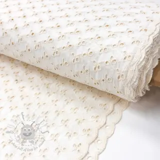 Bomullstyg EMBROIDERY Rosemary white