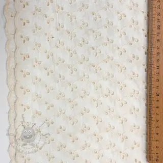 Bomullstyg EMBROIDERY Rosemary white