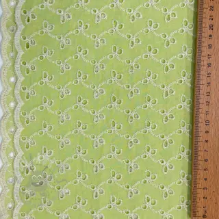 Bomullstyg EMBROIDERY Rosemary lime