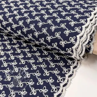 Bomullstyg EMBROIDERY Rosemary navy