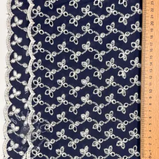 Bomullstyg EMBROIDERY Rosemary navy