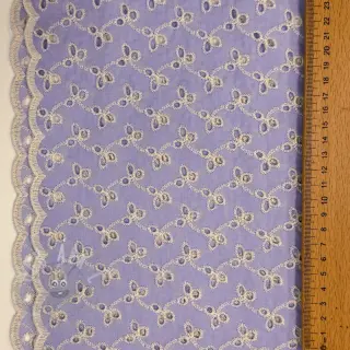 Bomullstyg EMBROIDERY Rosemary lilac