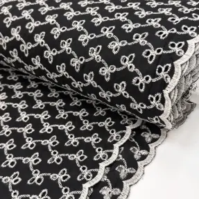 Bavlnená látka EMBROIDERY Rosemary black