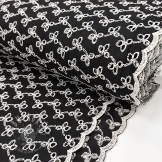 Bomullstyg EMBROIDERY Rosemary black