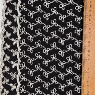 Bavlnená látka EMBROIDERY Rosemary black
