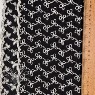 Bomullstyg EMBROIDERY Rosemary black