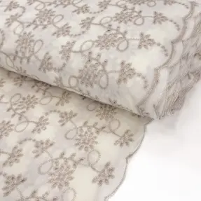 Bavlnená látka EMBROIDERY Lilian ecru