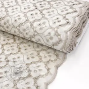 Bomullstyg EMBROIDERY Lilian natural
