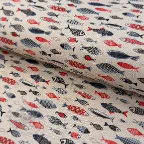 Dekorationstyg Linenlook Aquarium multico