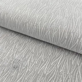 Dubbelgasväv/muslin Leaves light grey