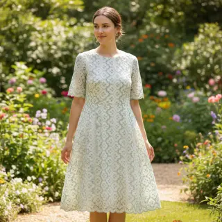 Bavlnená látka EMBROIDERY Lilian mint