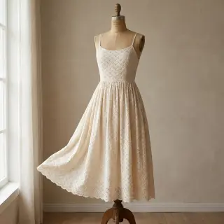 Bavlnená látka EMBROIDERY Rosemary off white