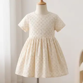 Bavlnená látka EMBROIDERY Rosemary off white