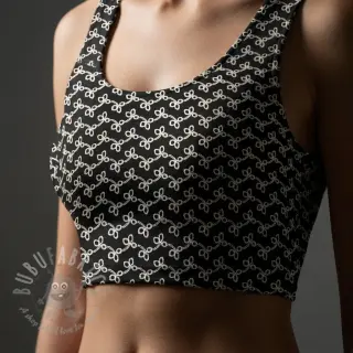 Bomullstyg EMBROIDERY Rosemary black