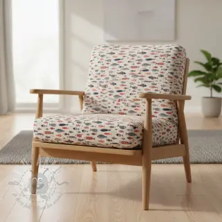 Dekorationstyg Linenlook Aquarium multico