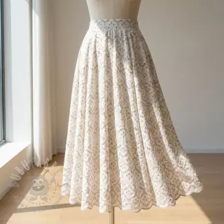 Bomullstyg EMBROIDERY Lilian natural