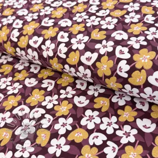 Úplet GLITTER Flowers wine red