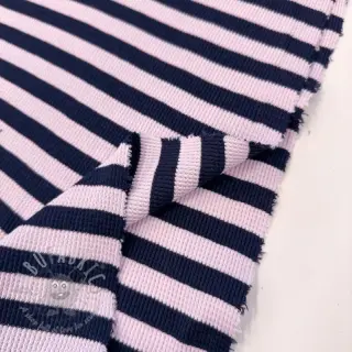 Úplet WAFFLE YARN DYED Stripes navy lilac