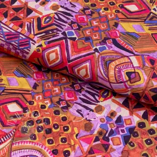 Bomullstyg VOILE Abstract ochre digital print