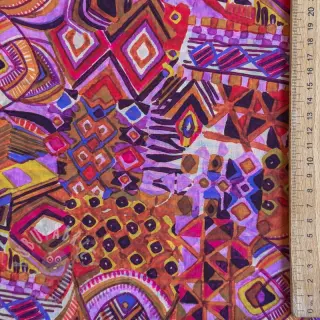 Bomullstyg VOILE Abstract ochre digital print
