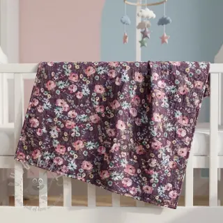 Bomullstyg Flowers Anabell dark purple digital print