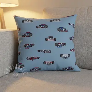 Bomullstyg Cars light blue