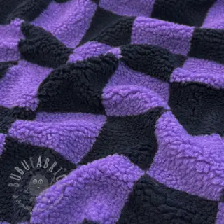 Kappmaterial TEDDY JACQUARD Checks purple
