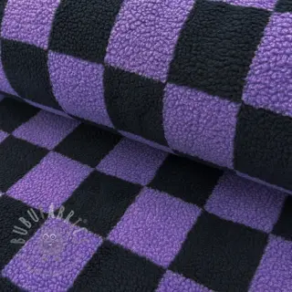Kappmaterial TEDDY JACQUARD Checks purple