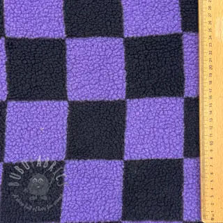 Kappmaterial TEDDY JACQUARD Checks purple
