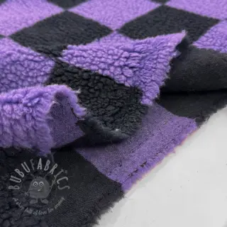 Kappmaterial TEDDY JACQUARD Checks purple