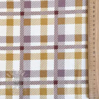 Bomullstyg FLANNEL Checks and checks ochre