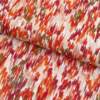 Viskos POPLIN STRETCH Stroke orange digital print