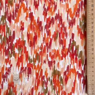 Viskos POPLIN STRETCH Stroke orange digital print