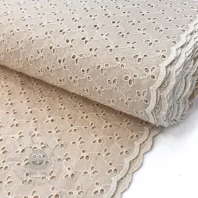 Bomullstyg EMBROIDERY Rosemary beige