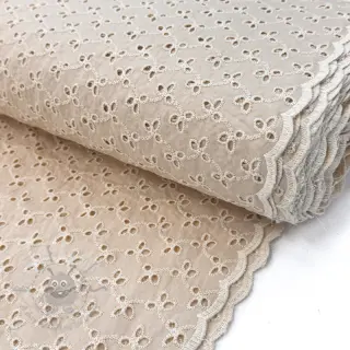 Bomullstyg EMBROIDERY Rosemary beige
