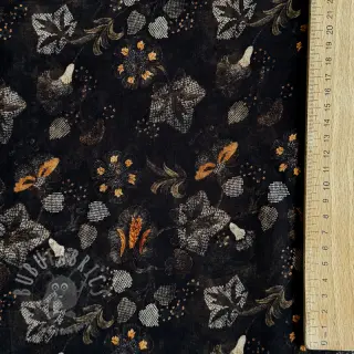 Viskos RAYON POPLIN Dark barrock design Och