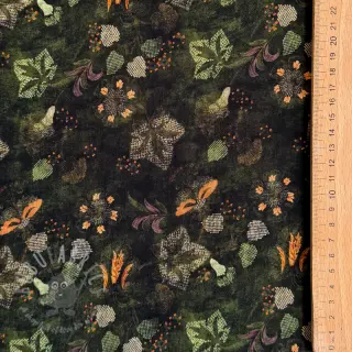 Viskos RAYON POPLIN Dark barrock design B