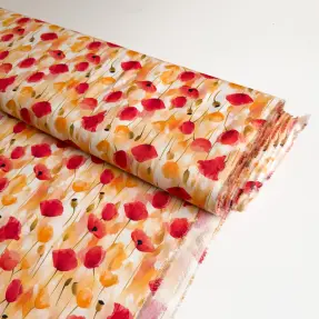 Viskóza RAYON POPLIN Poppys design C