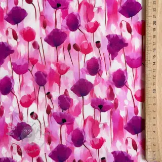 Viskos RAYON POPLIN Poppys design B