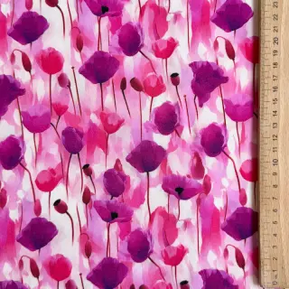 Viskóza RAYON POPLIN Poppys design B