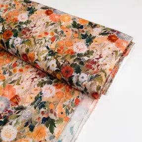 Viskos RAYON POPLIN Wild flowers design Och