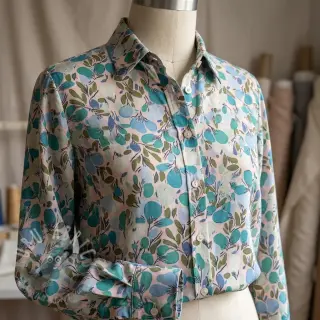 Viskos RAYON POPLIN Simplistic flowers design C