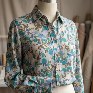 Viskóza RAYON POPLIN Simplistic flowers design C